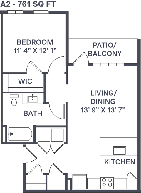 A2 Floor Plan at Taylor Farms, Charlotte, NC, 28262